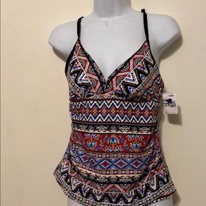 boho two piece tankini bathing suit top